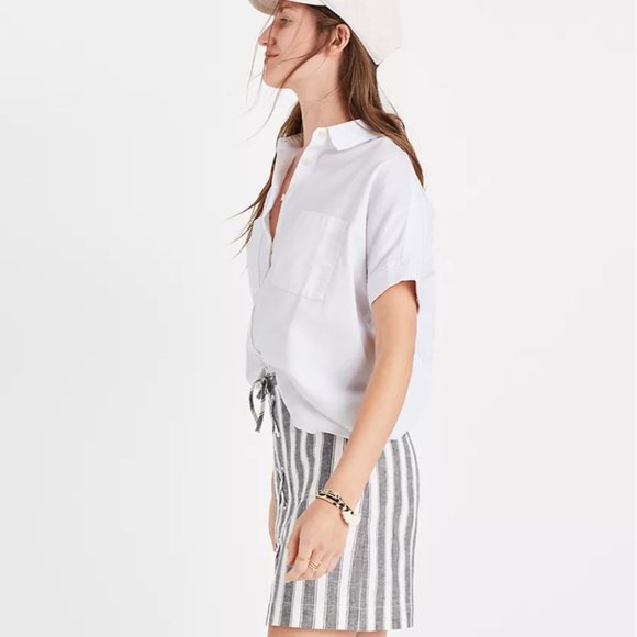 Madewell Striped Lace-Up Skirt, Linen, G3051 - Picture 2 of 10